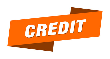 credit banner template. credit ribbon label sign