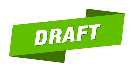 draft banner template. draft ribbon label sign