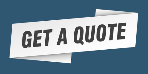 get a quote banner template. get a quote ribbon label sign