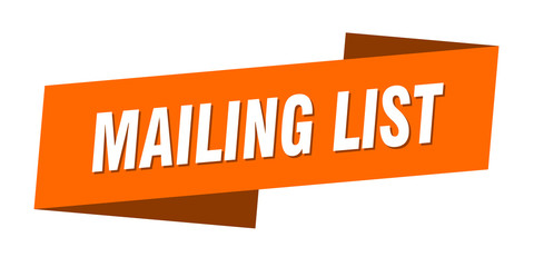 mailing list banner template. mailing list ribbon label sign