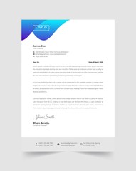 Abstract blue modern letterhead