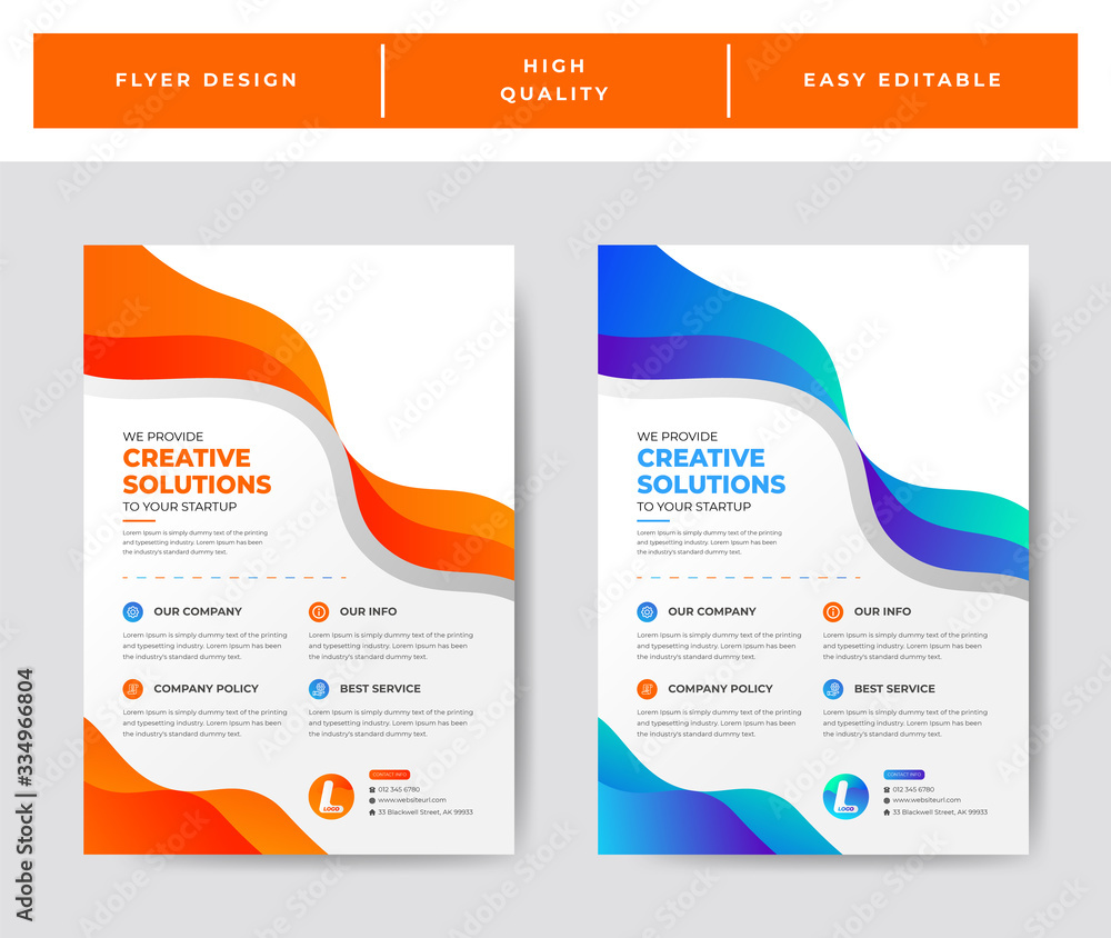 Wall mural abstract modern corporate business flyer design template