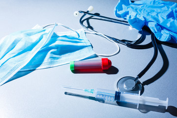 Sample blood test of Coronavirus (Covid-19), Coronavirus Covid 19 infected blood sample in sample