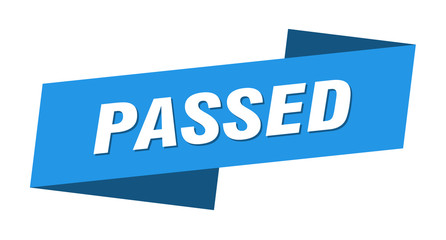 passed banner template. passed ribbon label sign
