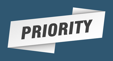priority banner template. priority ribbon label sign