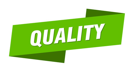quality banner template. quality ribbon label sign