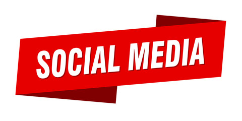 social media banner template. social media ribbon label sign