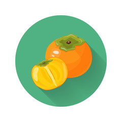 Persimmon vector illustration. Persimmon icon. Fresh healthy food - organic natural food isolated