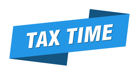 tax time banner template. tax time ribbon label sign