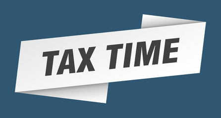 tax time banner template. tax time ribbon label sign