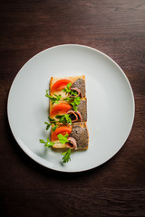 sandwich with aubergine paste