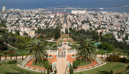 View of Haifa city and port from Mount Carmel