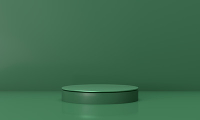 3D rendering of the green geometric space background.