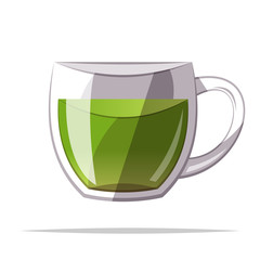 A cup of green tea vector isolated illustration