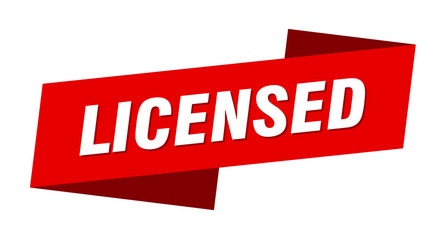 licensed banner template. licensed ribbon label sign