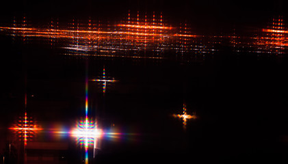 Abstract background photo with colorful lights at night