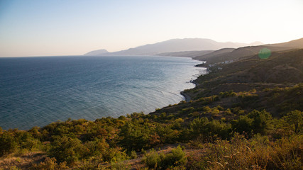 evening landscape with sea view
