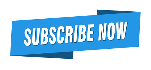 subscribe now banner template. subscribe now ribbon label sign