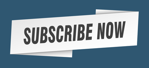 subscribe now banner template. subscribe now ribbon label sign