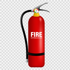 Obraz premium Realistic Fire Extinguisher for extinguishing a fire. ensuring safety and protection against fire extinguishing.