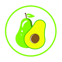 cute avocado cartoon illustration vector