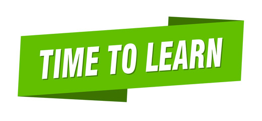 time to learn banner template. time to learn ribbon label sign