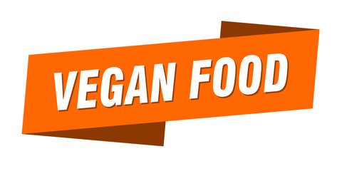 vegan food banner template. vegan food ribbon label sign
