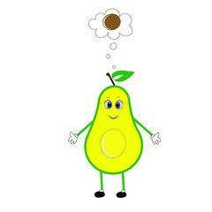 cute avocado cartoon illustration vector