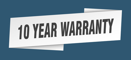 10 year warranty banner template. 10 year warranty ribbon label sign