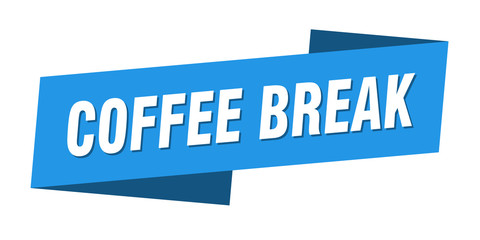 coffee break banner template. coffee break ribbon label sign