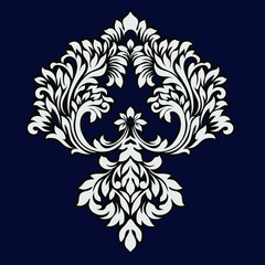 Vintage baroque ornament retro pattern antique style acanthus on a black background. Decoration for cards and wedding invitations.