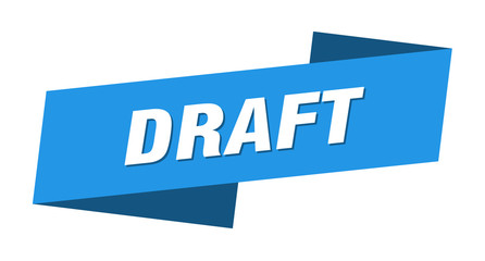 draft banner template. draft ribbon label sign