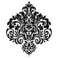 Vintage baroque ornament retro pattern antique style acanthus on a black background. Decoration for cards and wedding invitations.