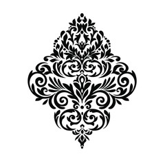 Vintage baroque ornament retro pattern antique style acanthus on a black background. Decoration for cards and wedding invitations.
