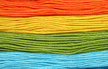 bright iridescent thread floss for embroidery and needlework