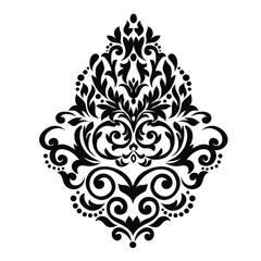 Vintage baroque ornament retro pattern antique style acanthus on a black background. Decoration for cards and wedding invitations.