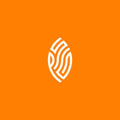 abstract graphic vector illustration of three letters in the form of a leaf