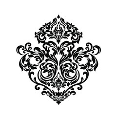 Vintage baroque ornament retro pattern antique style acanthus on a black background. Decoration for cards and wedding invitations.