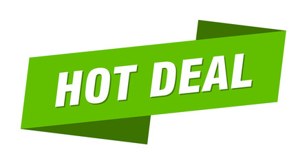 Fototapeta premium hot deal banner template. hot deal ribbon label sign
