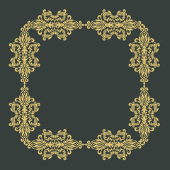 Vintage baroque ornament retro pattern antique style acanthus on a black background. Decoration for cards and wedding invitations.