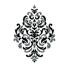 Vintage baroque ornament retro pattern antique style acanthus on a black background. Decoration for cards and wedding invitations.