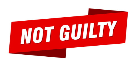 not guilty banner template. not guilty ribbon label sign