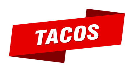 Fototapeta premium tacos banner template. tacos ribbon label sign