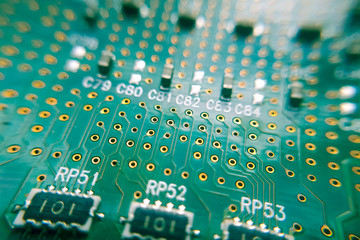 Circuit board. Electronic computer hardware technology. Motherboard digital chip. Tech science...