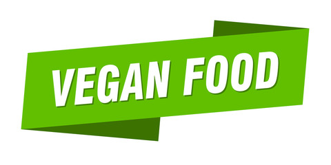 vegan food banner template. vegan food ribbon label sign