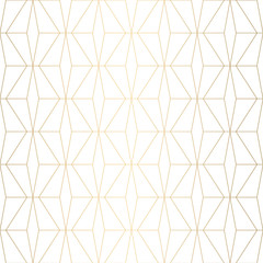 Art Deco pattern. Seamless white and gold background. Wedding decoration