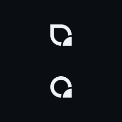 Abstract graphic vector illustration of two letters Q