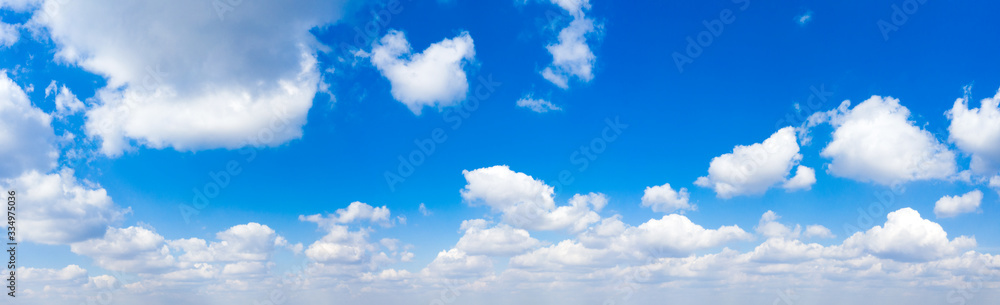 Wall mural panorama blue sky and white clouds. cloud in the blue sky background