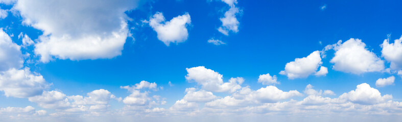 Naklejka na ściany i meble Panorama Blue sky and white clouds. cloud in the blue sky background