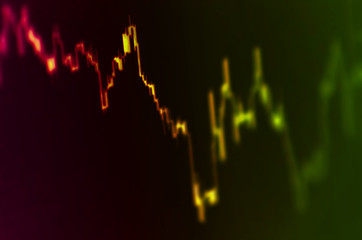financial graph chart display photo selective focus exchange trading business success concept crisis
